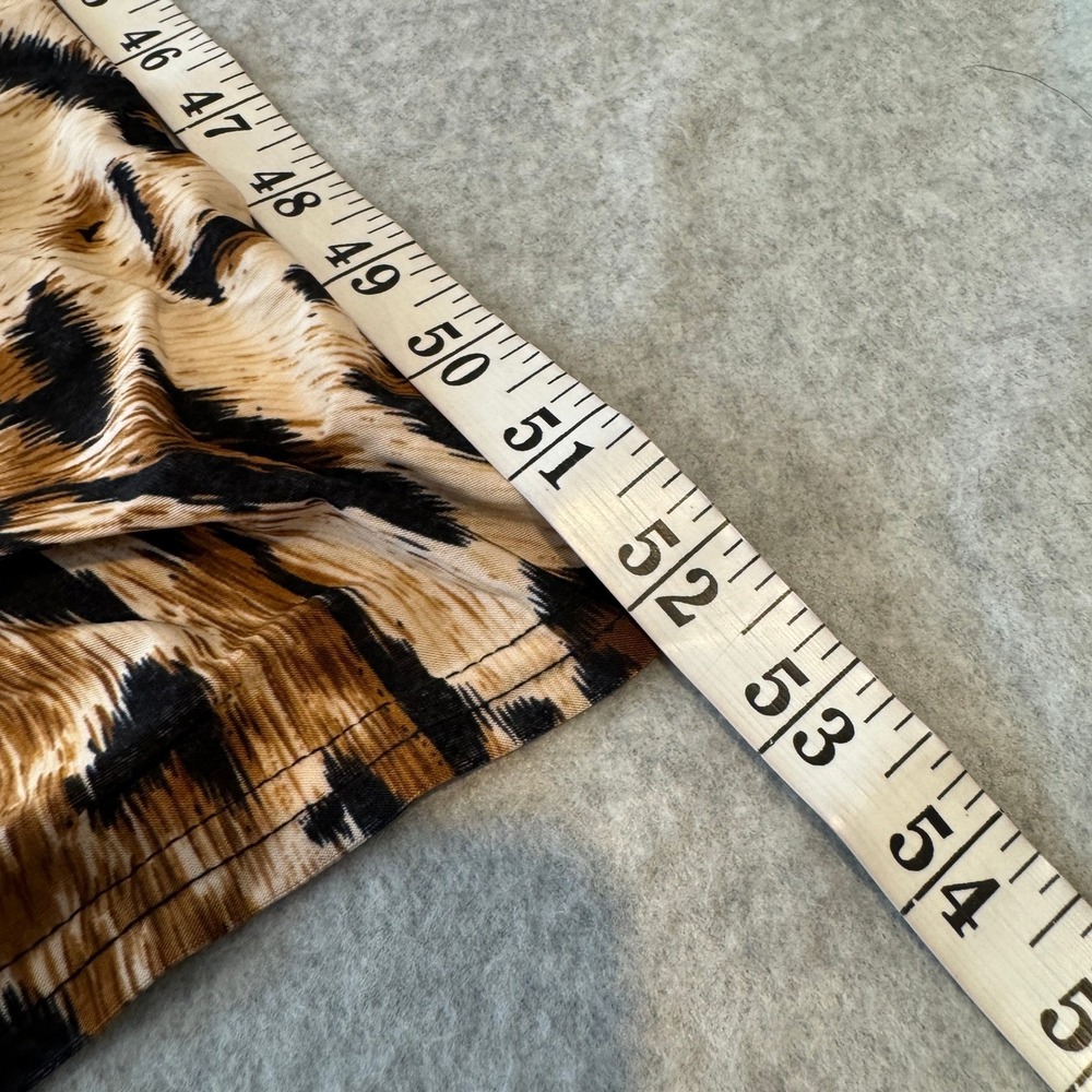 Y2K Shoreline Leopard Print Maxi Dress Embellished Womens L/XL Brown Mob Wife - Picture 13 of 15